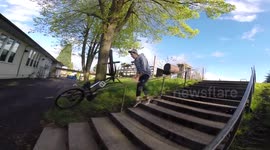 BMX teen falls & experiences immediate pain