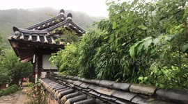 A South Korean Cafe style situated between mountains in the nature