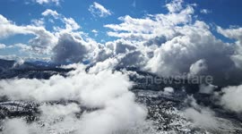 Drone Timelapse of Fresh Fallen Snow in the San Bernardino Mountains in California