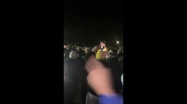 Protesters chant 