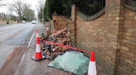 A young man and a teenage girl have been left fighting for their lives after a car crashed into a wall