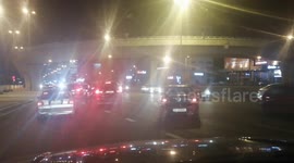 Due to block road cars are going wrong way