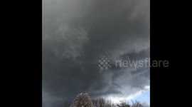 Dark grey skies cover Oklahoma as tornadoes storm across the south