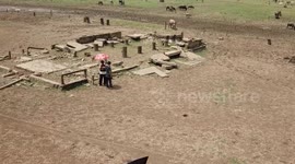 Lost temple reappears 42 years after being submerged amid drought and low rainfall in Thailand