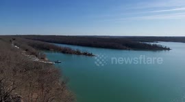 View from the top of Tucker Tower in Lake Murray,Oklahoma, on a beautiful sunny day in the spring.