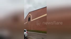 Lightning shocks the University of Alabama striking the football complex