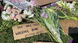 Flowers for Sarah Everard in Parliament Square