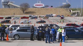 Mega COVID-19 vaccination event at Arrowhead Stadium in Kansas City, Missouri