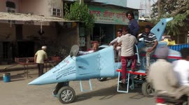 Architect builds jet-shaped vehicle called 'Punjab Rafale'