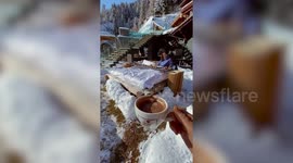 This stunning video shows a luxurious hotel where you can enjoy a view of the Italian alps from a heated bed where the staff serve your breakfast