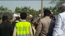 Military vehicles overturned in Matiari district, Pakistan