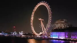 London landmarks lit up in yellow to mark one year anniversary of lockdown in the UK