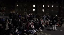 Bristol suffered more violence as riot police, dog handlers and mounted officers dispersed a 200 strong crowd at a protest - making 14 arrests