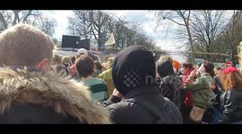 Climate protesters gather in person for Fridays for Future in Paris, France