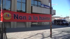 Rally before the start of the trial of 5 men accused of inciting violence against Asians in Paris, France