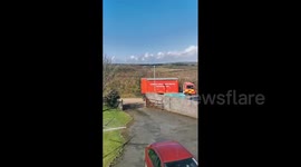 Emergency services seen rushing towards scene of jet crash in Cornwall, UK