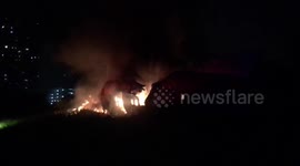 Fire ravages Thailand’s ‘aeroplane graveyard’ popular with tourists