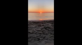 Watching the sunset in Forte dei marmi - Italy. November 2020. High speed