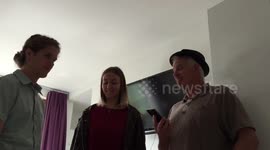 Dad and kids head banging to the song ‘the models’ by kraftwerk