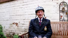 RAF veteran John Wilcock zooms around his park on rollerskates and a wheeled zimmer frame - aged 89