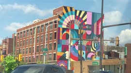 Driving in the beautiful streets of north Philadelphia on a sunny day