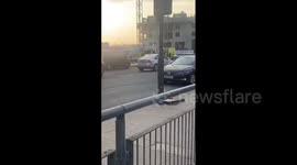 UK: Man Climbs Crane To Hang ‘Black Lives Matter’ Banner In East London