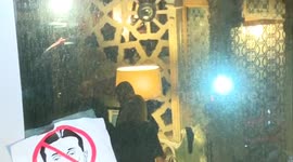 Protest action against the arrival of Vladimir Pozner in Tbilisi, Georgia