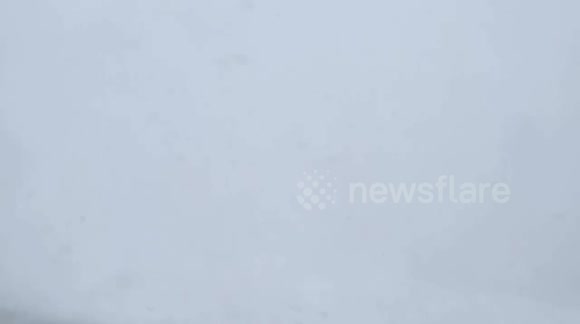 Complete white outs with zero visibility as winter storm rocks the Canadian prairies with gusts of 120 on per hour.