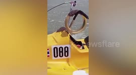 Buzz off! Hundreds of bees gather on jet ski handle bars on Thai beach