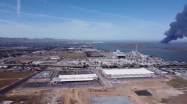 Antioch Fire, San Joaquin river April,2 2021 smoke coming from area