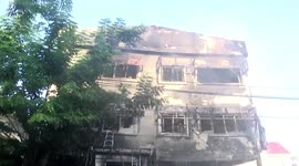 Dramatic moment home collapses after fire killing four firemen and resident