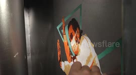 A Gaza artist depicts the suffering of Gazans and refugees inside sardine boxes.