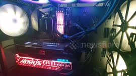 Booting new computer(Water cooling, AMD 5800X, Gigabyte RTX 3080, Nighthawk, LED)