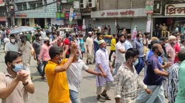 Residents in Bangladesh take to streets in protest of week-long lockdown