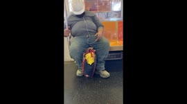 it's been a hard day's night - tired worker in NY undergound