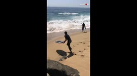 'Mission Impossible - Skimboarding the Wedge in Newport Beach'