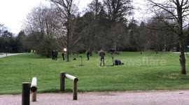 Media gathers at Sandringham Estate after the death of Prince Philip