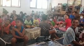 Thousands of residents fled due to floods from tropical cyclone Seroja in Malaka, Eastern Indonesia