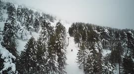 Ira ski slopes-Cyprus Troodos mountains winter time sports on mountains