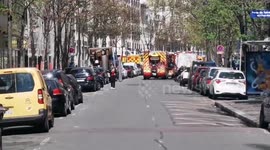 Emergency services attend scene of shooting that left one dead outside Paris hospital