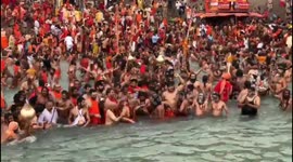 Millions of Hindus take dip in Ganges river despite reports of Indian COVID surge
