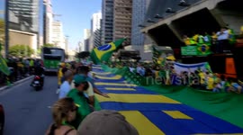 March of the Christian Family for Freedom on Paulista Avenue in Sao Paolo, Brazil