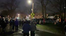 Police launch tear gas and concussion grenades at protestors in Brooklyn Center, Minnesota.