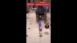 'Ball Bounces on Cups, Overcomes Obstacles & Enters Bottle | Epic Trick Shots '