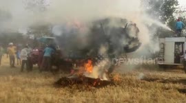 Crops worth $663 destroyed as wheat-laden lorry catches fire in central India