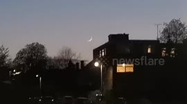The New Moon Sets Over East London