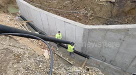 Construction site and Bosnian innovation for unloading sand, unusual way.