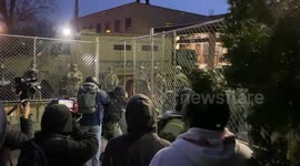 Minnesota National Guardsman takes a cheap shot with pepper spray in Brooklyn Center.