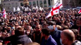 Rally ongoing against construction of Namakhvani HPP in Kutaisi