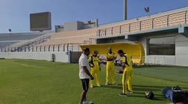 Deaf cricketers training in Qatar